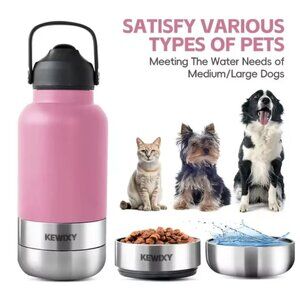 3in1 Portable 32oz Pet Water bottle, water bowl, and Pet Feeder Travel